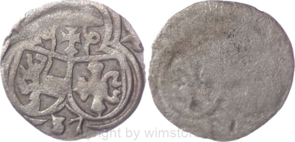Salzburg 1519 - 1540, Matthäus Lang von Wellenburg, Einseitiger Zweier (2 Pfennig) (15)37, Pr. 295, Silber, ss