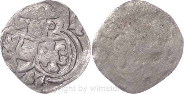 Salzburg 1519 - 1540, Matthäus Lang von Wellenburg, Einseitiger Zweier (2 Pfennig) (15)37, Pr. 295, Silber, ss, Prägeschwäche