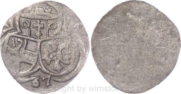 Salzburg 1519 - 1540, Matthäus Lang von Wellenburg, Einseitiger Zweier (2 Pfennig) (15)37, Pr. 295, Silber, vz, Prägeschwäche