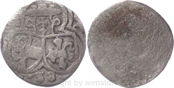 Salzburg 1519 - 1540, Matthäus Lang von Wellenburg, Einseitiger Zweier (2 Pfennig) (15)38, Pr. 296, Silber, ss, Prägeschwäche