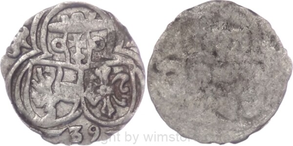Salzburg 1519 - 1540, Matthäus Lang von Wellenburg, Einseitiger Zweier (2 Pfennig) (15)39, Pr. 297, Silber, ss, Belagstelle