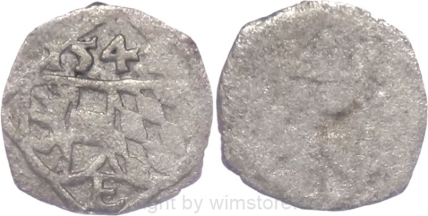 Salzburg 1540 - 1554, Ernst von Bayern, 1 Pfennig 1542, Pr. 390, Silber, ss, kleine Prägeschwäche