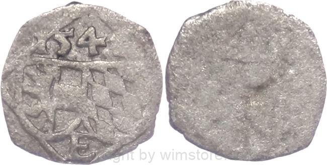 Salzburg 1540 - 1554, Ernst von Bayern, 1 Pfennig 1542, Pr. 390, Silber, ss, kleine Prägeschwäche