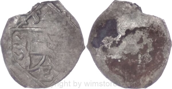 Salzburg 1540 - 1554, Ernst von Bayern, 1 Pfennig 1544, Pr. 392, Silber, ss, Prägeschwäche, Belag