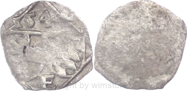 Salzburg 1540 - 1554, Ernst von Bayern, 1 Pfennig 1544, Pr. 392, Silber, ss, Prägeschwäche
