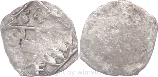 Salzburg 1540 - 1554, Ernst von Bayern, 1 Pfennig 1544, Pr. 392, Silber, ss, Prägeschwäche