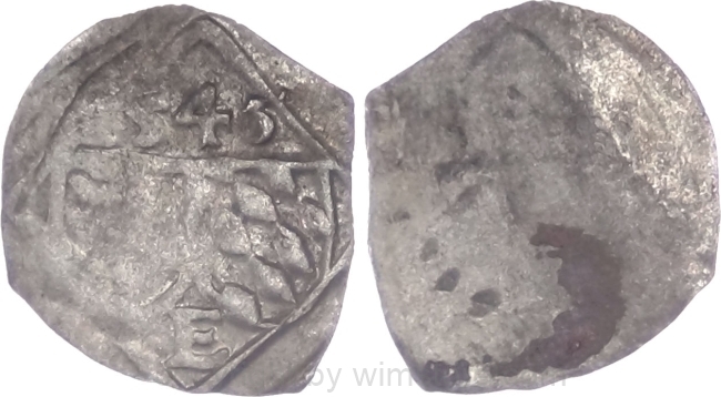 Salzburg 1540 - 1554, Ernst von Bayern, 1 Pfennig 1545, Pr. 393, Silber, ss, Prägeschwäche