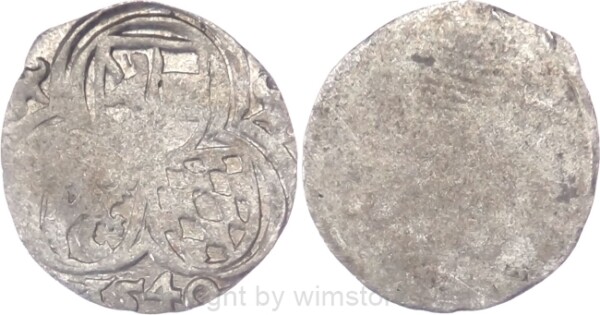 Salzburg 1540 - 1554, Ernst von Bayern, Einseitiger Zweier (2 Pfennig) 1540, Pr. 375, Silber, ss, Prägeschwäche