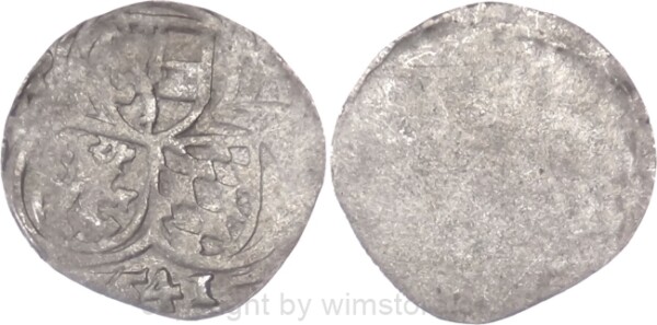 Salzburg 1540 - 1554, Ernst von Bayern, Einseitiger Zweier (2 Pfennig) 1541, Pr. 376, Silber, s-ss