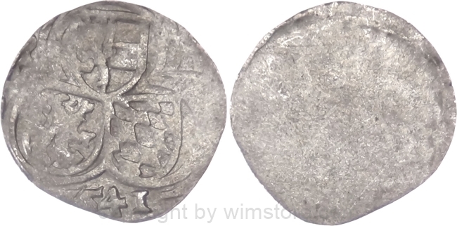 Salzburg 1540 - 1554, Ernst von Bayern, Einseitiger Zweier (2 Pfennig) 1541, Pr. 376, Silber, s-ss