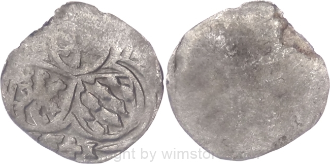 Salzburg 1540 - 1554, Ernst von Bayern, Einseitiger Zweier (2 Pfennig) 1541, Pr. 376, Silber, ss, Prägeschwäche