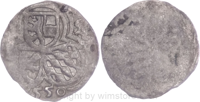 Salzburg 1540 - 1554, Ernst von Bayern, Einseitiger Zweier (2 Pfennig) 1550, Pr. 384, Silber, ss