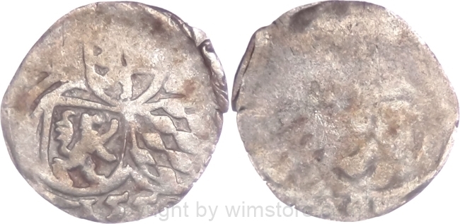 Salzburg 1540 - 1554, Ernst von Bayern, Einseitiger Zweier (2 Pfennig) 1550, Pr. 384, Silber, ss, Prägeschwäche