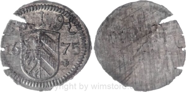 Nürnberg, Einseitiger Heller 1675, Silber, ss, Schrötlingsriss