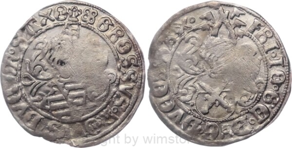 Sachsen Kurfürstentum, 1507 - 1525, Kurfürst Friedrich III. Johann und Georg, Zinsgroschen o.J., Freiberg, Münzmeister Hans Hausmann (1500 - 1541), Mmz. Doppellilie, Silber, s, gereinigt