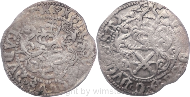 Sachsen Kurfürstentum, 1507 - 1525, Kurfürst Friedrich III. Johann und Georg, Zinsgroschen o.J., Schneeberg, Münzmeister Andreas Funcke (1501 - 1529) Mmz. Andreaskreuz, Silber, s, gereinigt