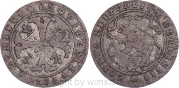 Schweiz, Bern, 1/2 Batzen 1788, KM 91, Billon, s-ss