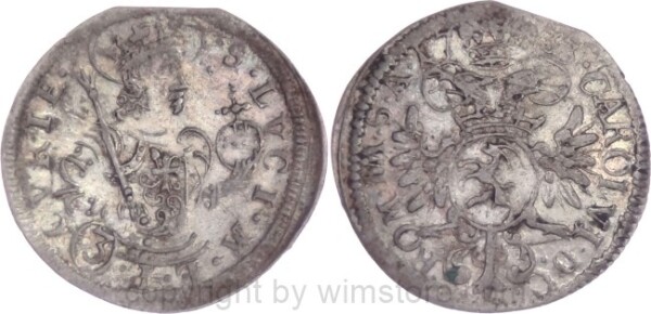 Schweiz, Chur-Stadt, 3 Kreuzer 1733, KM 271, Silber, -vz