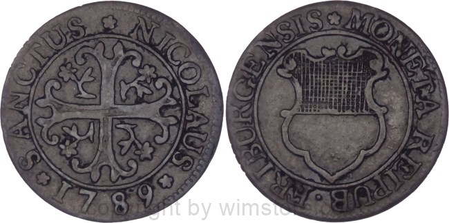 Schweiz, Freiburg, 2 Kreuzer 1789, KM 47, Billon, ss