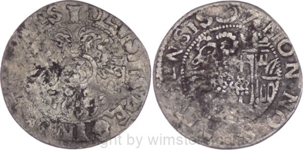 Schweiz, Schaffhausen, 3 Kreuzer 1597, Silber, s, korrodiert