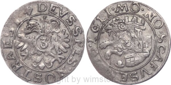 Schweiz, Schaffhausen, 3 Kreuzer 1611, KM 15, Silber, ss