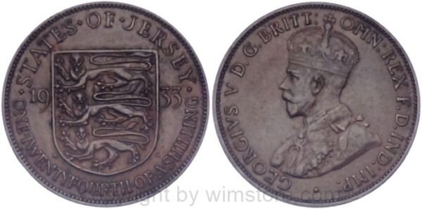 Jersey, 1/24 Shilling 1933, KM 15, Bronze, ss