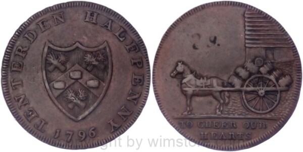 Großbritannien - Kent, Tenterden, Halfpenny Token 1796, Kupfer, ss