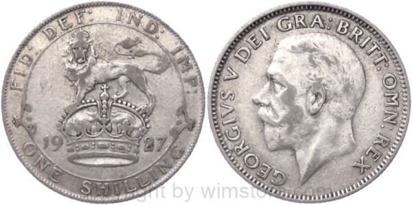 Großbritannien, 1 Shilling 1927, KM 829, Silber, s