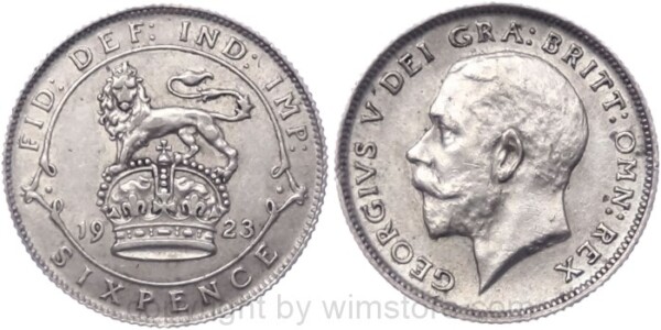 Großbritannien, 6 Pence 1923, KM 815a, Silber, ss