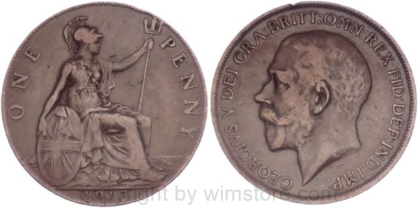 Großbritannien, 1 Penny 1913, KM 810, Bronze, ss, Rs.