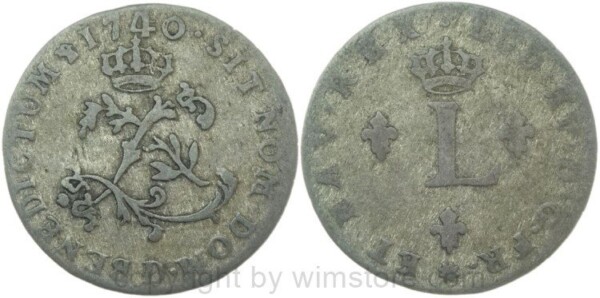 Frankreich, 2 Sols 1740 D, Lyon, KM 500.6, Billon, ge