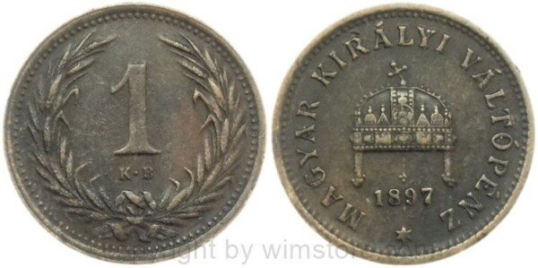 Franz Josef I., 1 Filler 1897 KB, J 401, Bronze, -ss