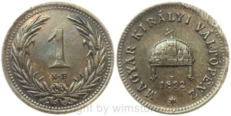 Franz Josef I., 1 Filler 1892 KB, J 401, Bronze, ss, schwere Beschädigung am Rand