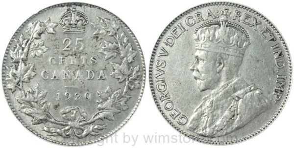 Kanada, 25 Cents 1920, KM 24a, Silber, ss