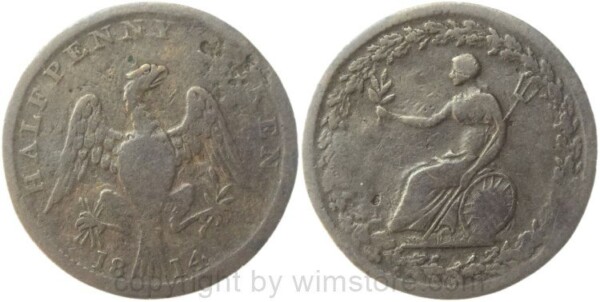 Kanada, Lower Kanada, Half Penny Token 1814, Kupfer, gering