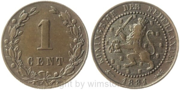 Niederlande, 1 Cent 1881, KM 107, Kupfer, ss