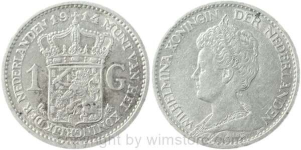 Niederlande, 1 Gulden 1914, KM 148, Silber, ss