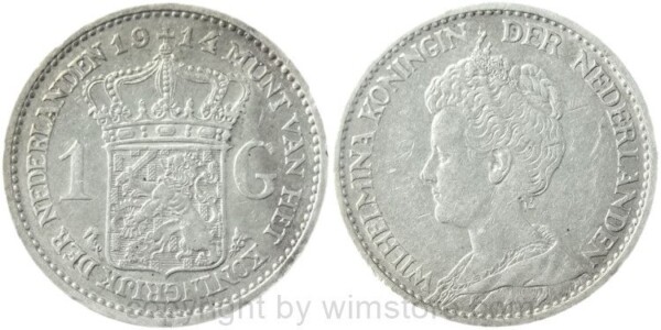 Niederlande, 1 Gulden 1914, KM 148, Silber, ss
