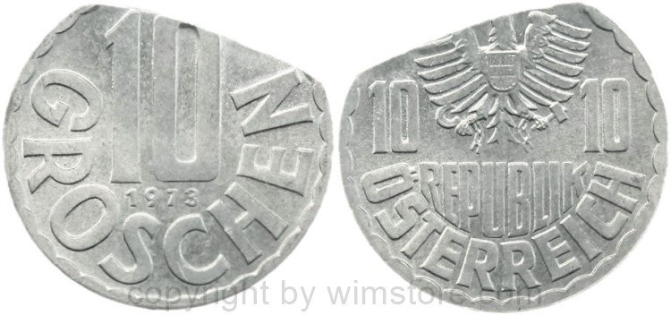2. Republik, Fehlprägung, 10 Groschen 1973, KM 2878, Aluminium, Zainende, 0,93 Gramm