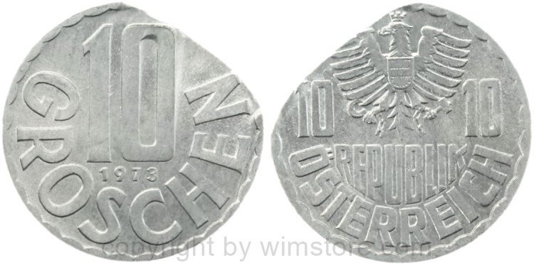 2. Republik, Fehlprägung, 10 Groschen 1973, KM 2878, Aluminium, Zainende, 0,96 Gramm