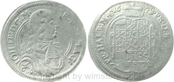 Brandenburg Ansbach, 1/6 Taler 1678, Johann Friedrich 1667-1686, Silber, -ss