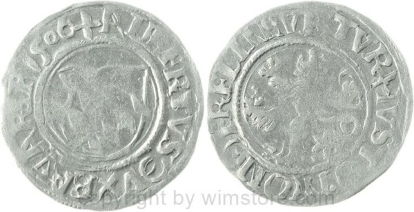 Bayern, 1/2 Batzen (Gröschel) 1506, Albrecht IV. der Weise 1465 - 1508, Silber, ss, Prägeschwäche