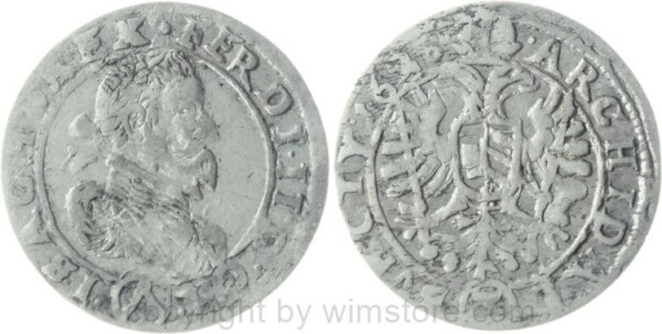 Ferdinand II. 1619 - 1637, Groschen 1628 Wien, Her 1045, Silber, s