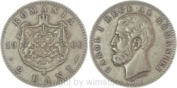 Rumänien, 2 Bani 1900, KM 27, Kupfer, ss