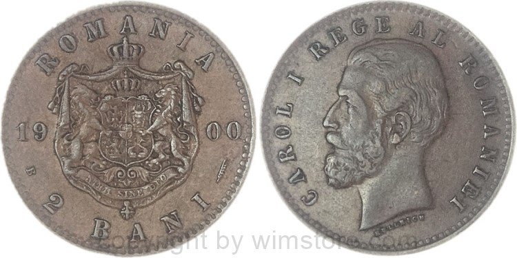 Rumänien, 2 Bani 1900, KM 27, Kupfer, ss