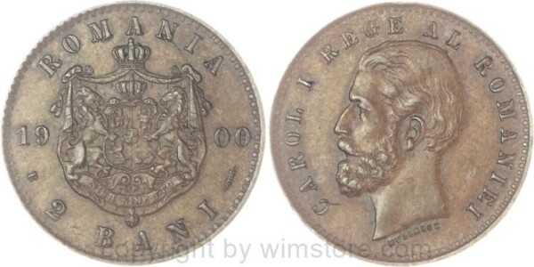 Rumänien, 2 Bani 1900, KM 27, Kupfer, ss
