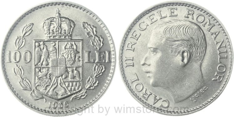 Rumänien, 100 Lei 1936, KM 54, Nickel, vz