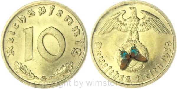 3. Reich, 10 Reichspfennig 1938 G, KM 92, Ku/Alu, vz-st