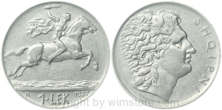 albanien, 1/2 lek 1930 v, km 13, nickel, ss, kl. rs. (kopie)