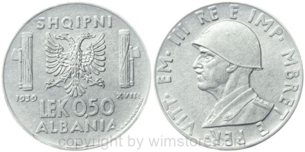 albanien, 0,2 lek 1939, km 29, stahl, sehr schwach magnetisch, ss (kopie)